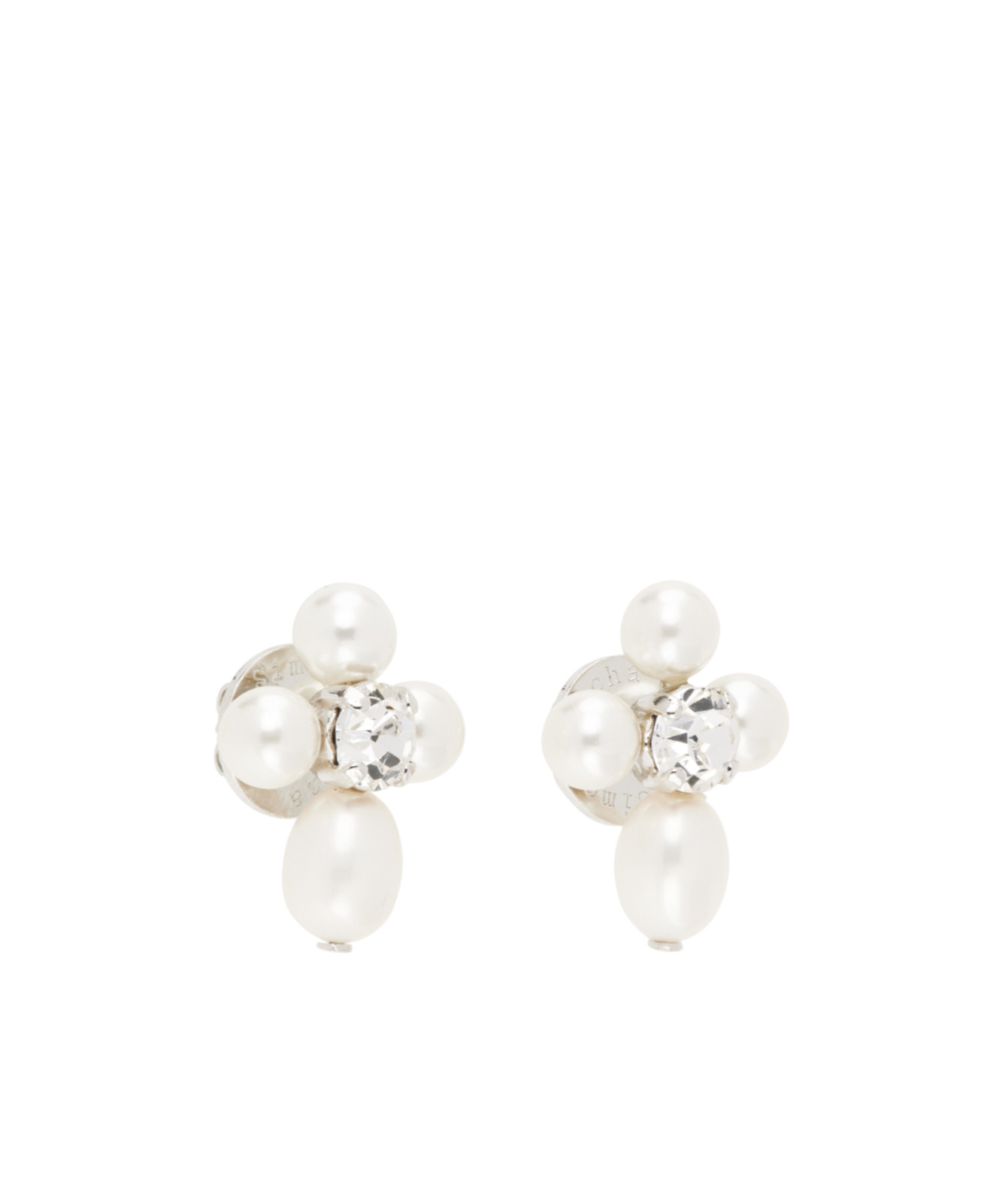 Simone Rocha Pearl Crystal Earrings In White
