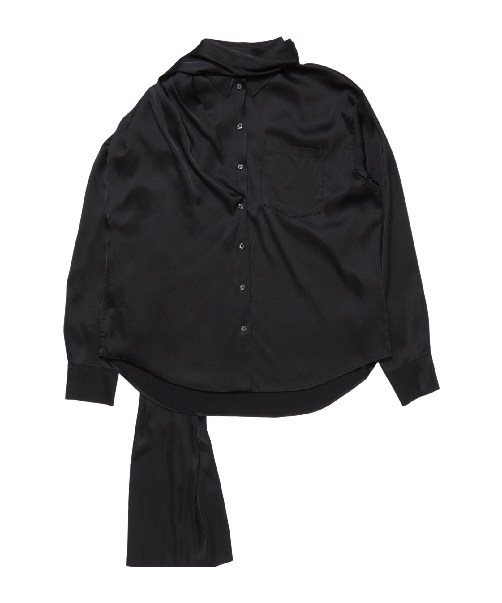 Acne Studios Layered Satin Blouse In Black