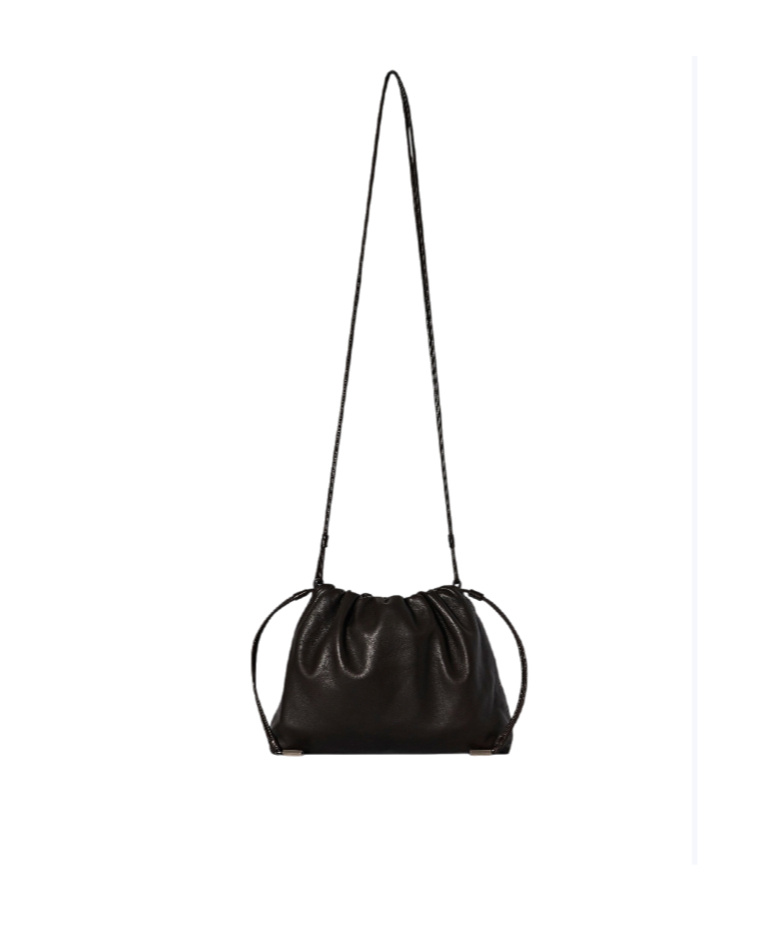 The Row Angy Drawstring Small Crossbody Bag In Black