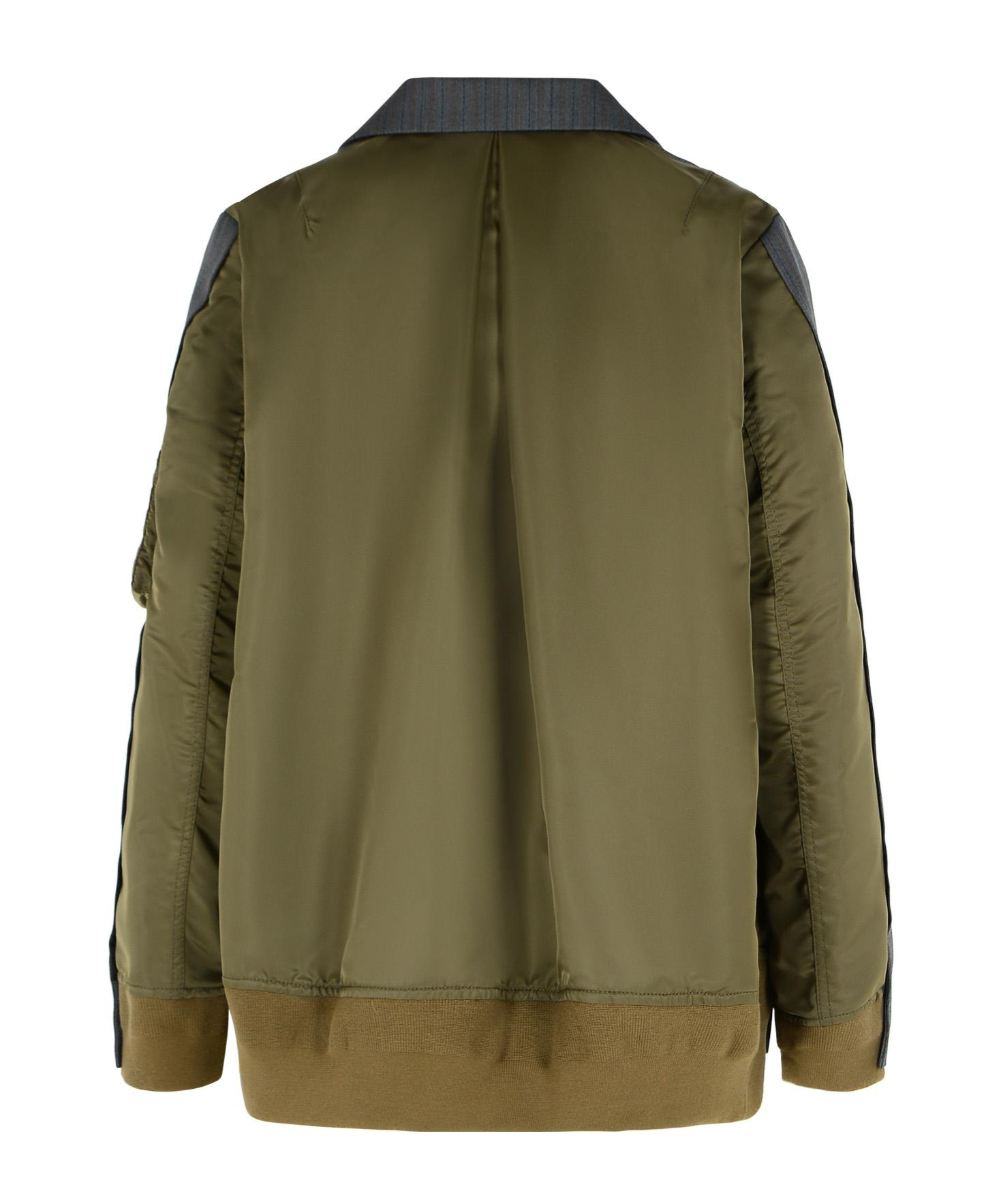 Sacai Double-breasted Wool And Nylon Blazer In Gray