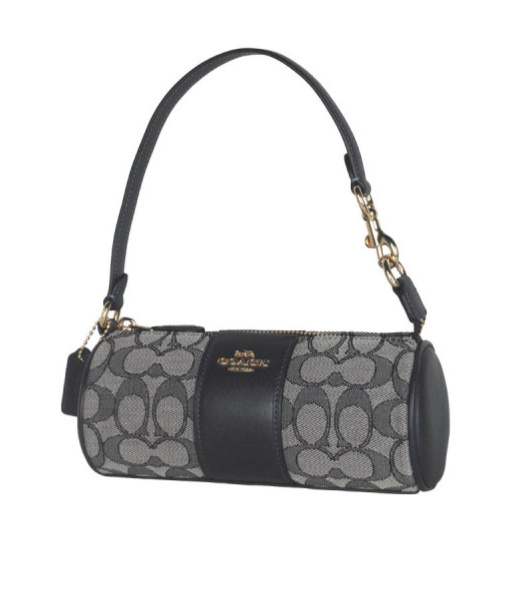 Coach Logo Zipper Shoulder Bag In Black