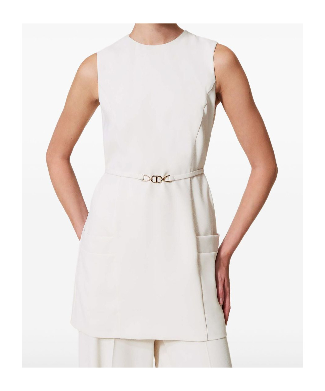Twinset Crepe Belted Top