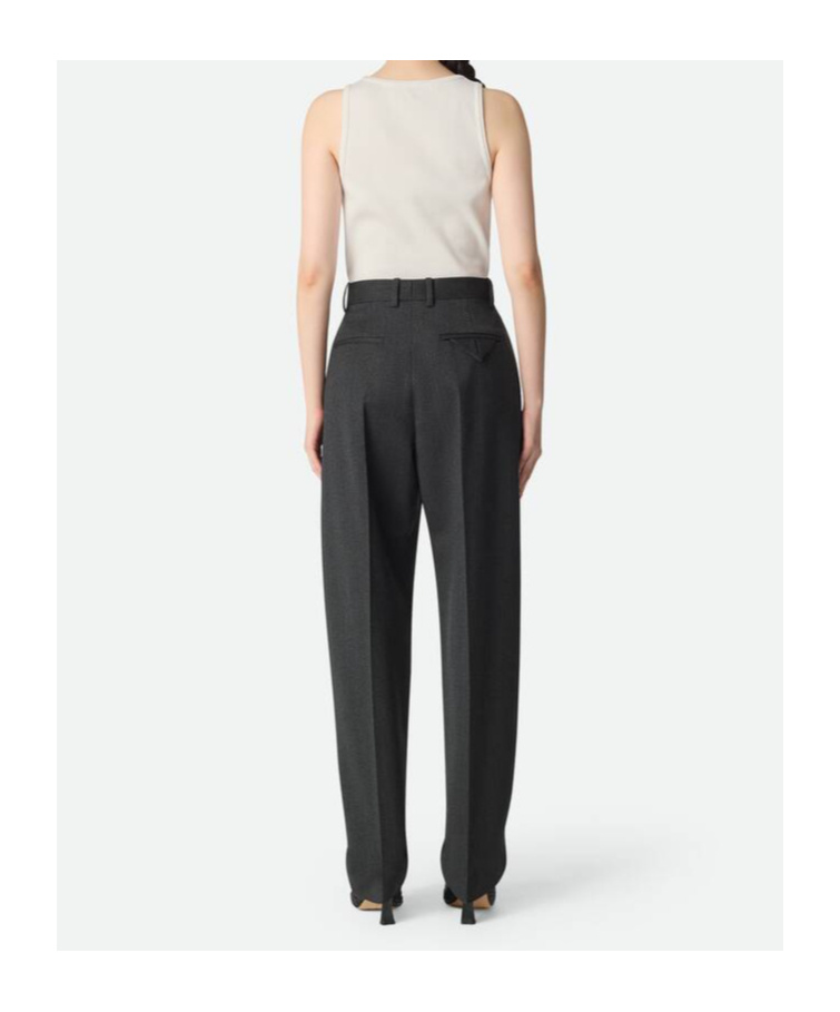Bottega Veneta Mouline Wool Twill Pants In Black