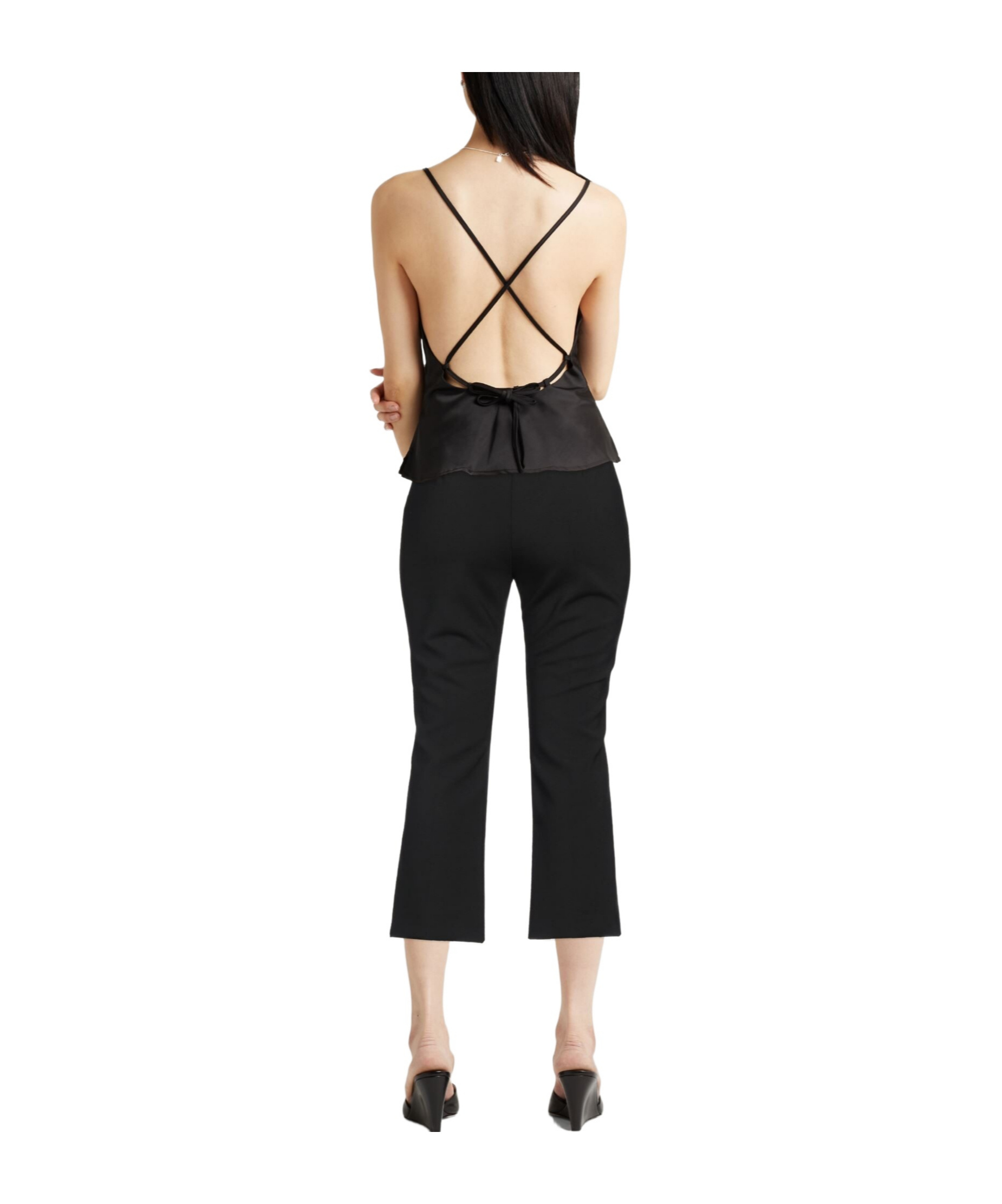 Max Mara Basic Bootcut Dress Pants In Black