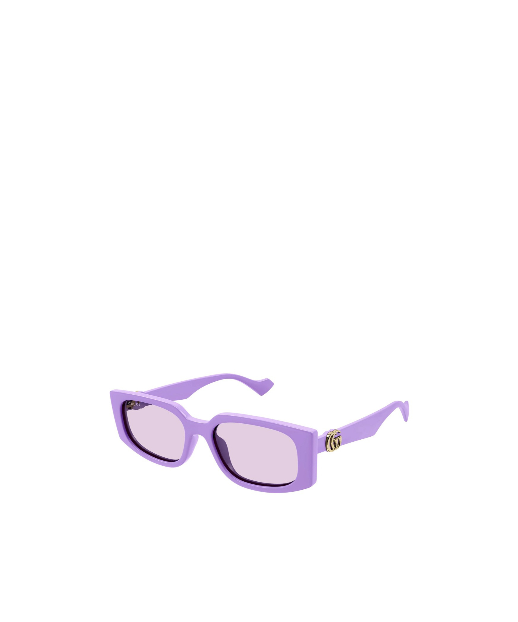 Gucci Double G Rectangle-frame Sunglasses In Purple