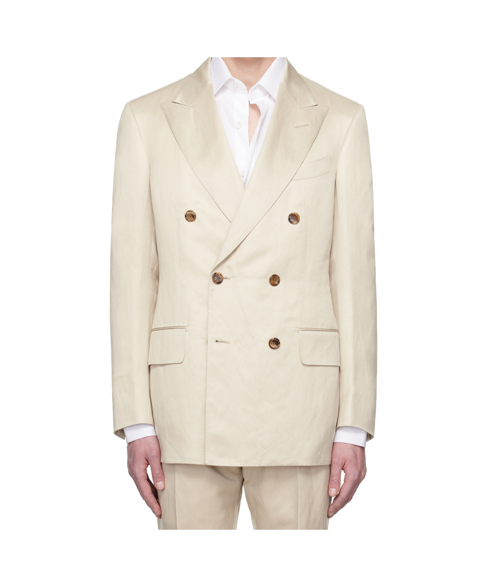 Tom Ford Dyllan Double-breasted Silk And Linen-blend Twill Suit Jacket