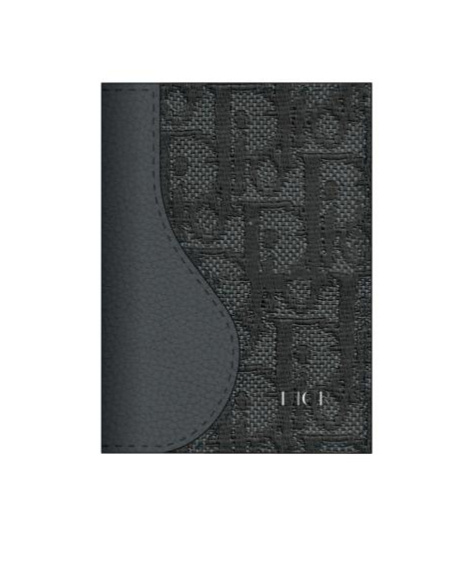 Dior Saddle Universe Wallet In Gray