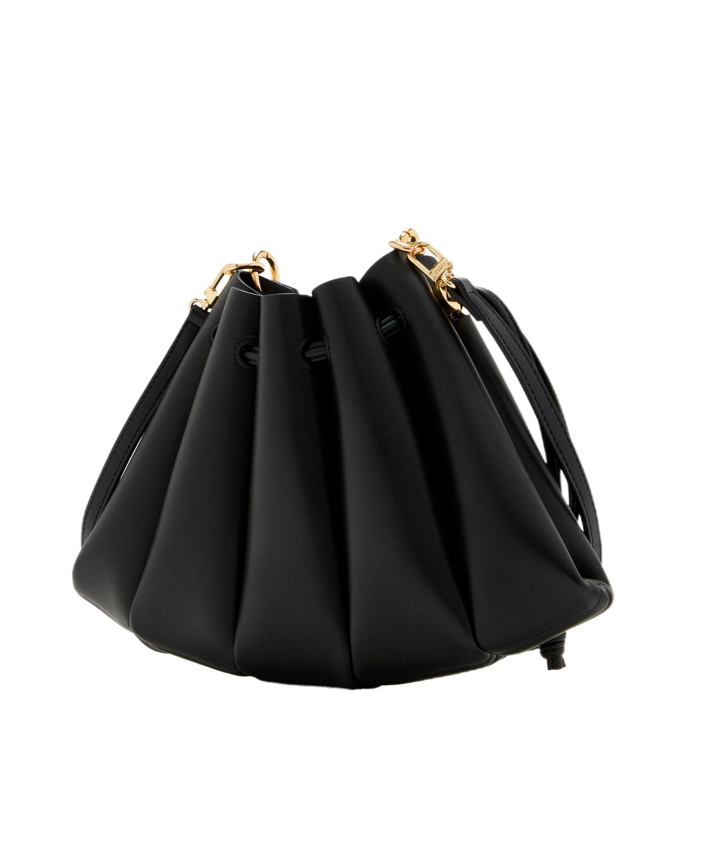 Themoirè Pleated Shoulder Bag In Black