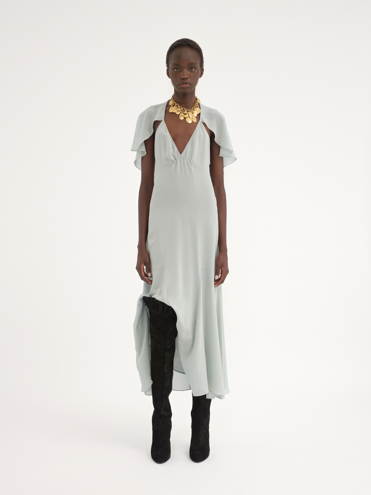 CHLOÉ SILK GEORGETTE MIDI DRESS