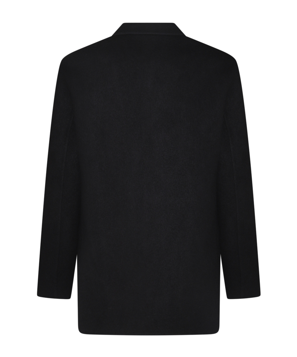 Jil Sander Oversized Wool Jacket Flap Pockets In Black