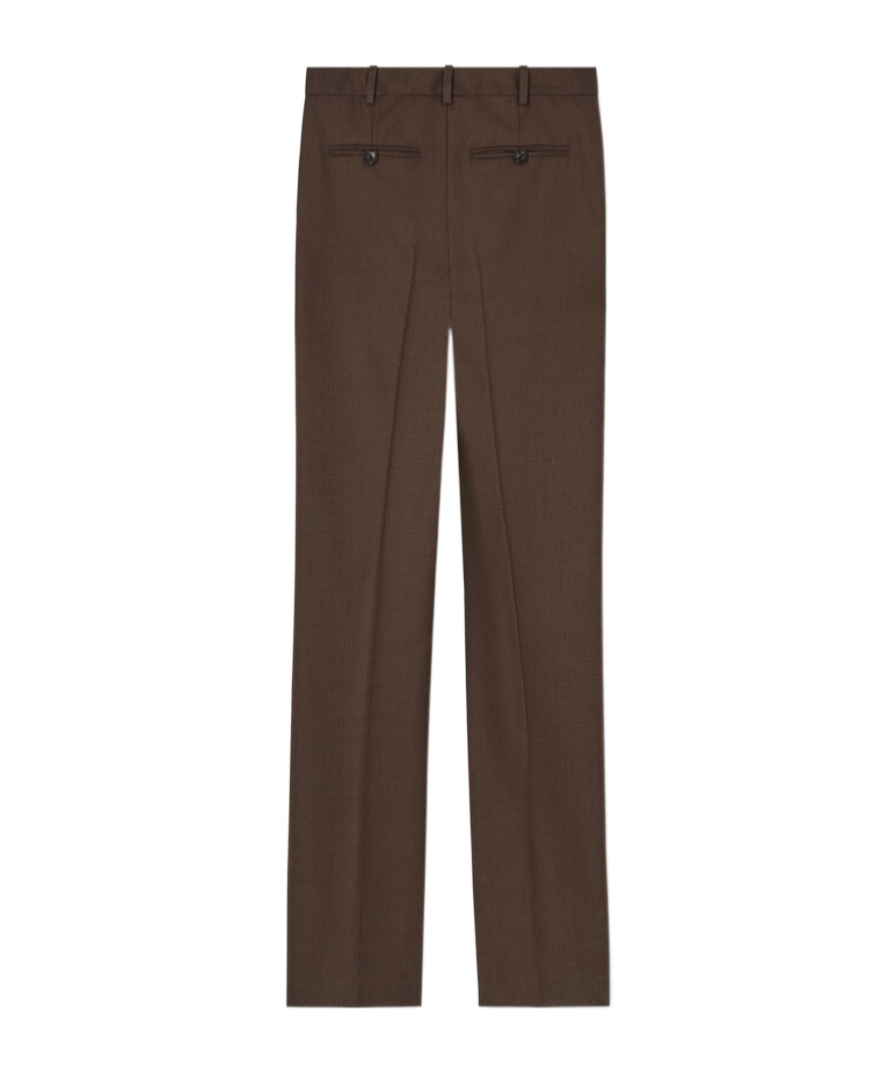 Loro Piana Davey Virgin Wool Straight Pants In Brown