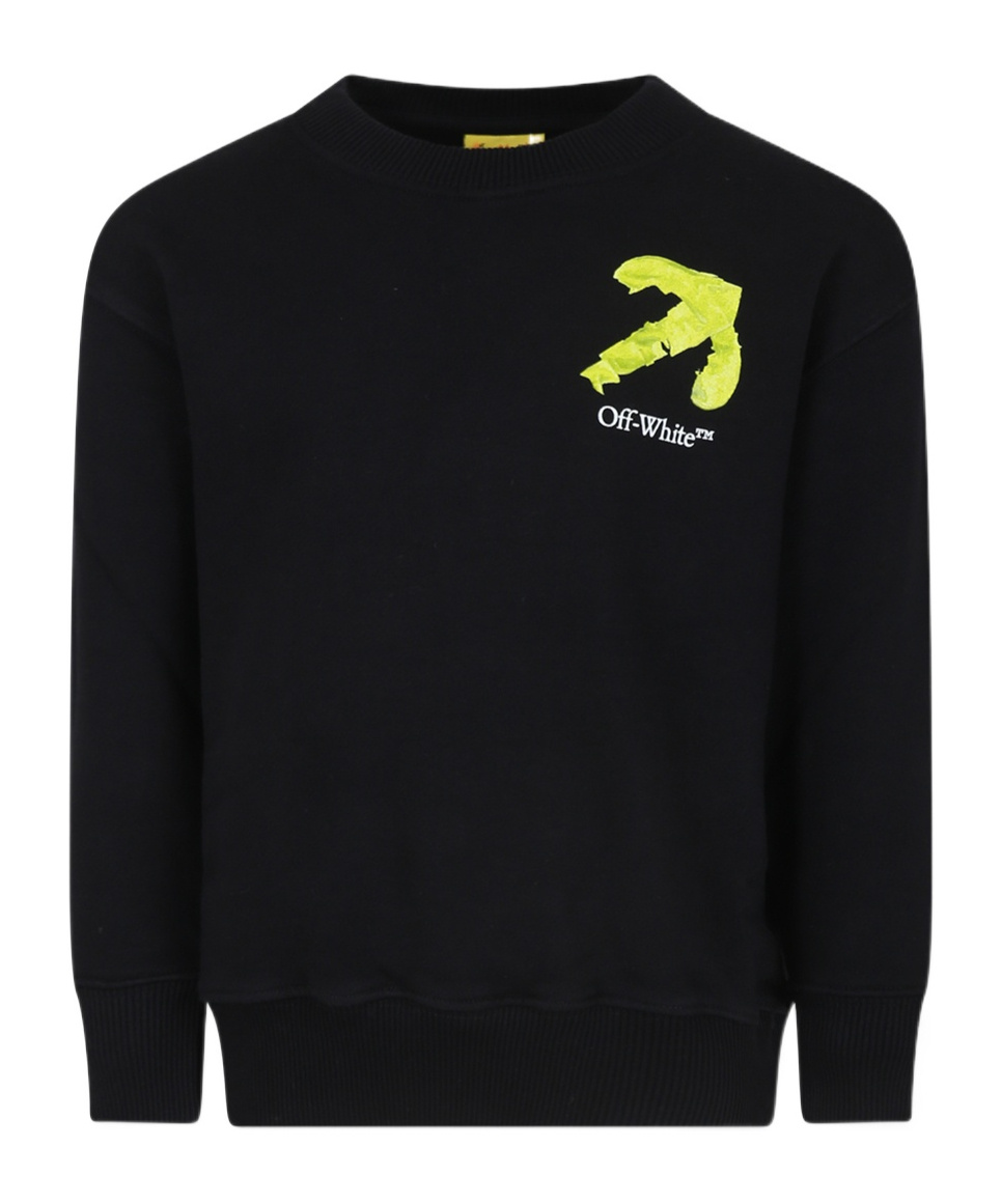 Off-white Arrow-print Cotton Sweatshirt In Black