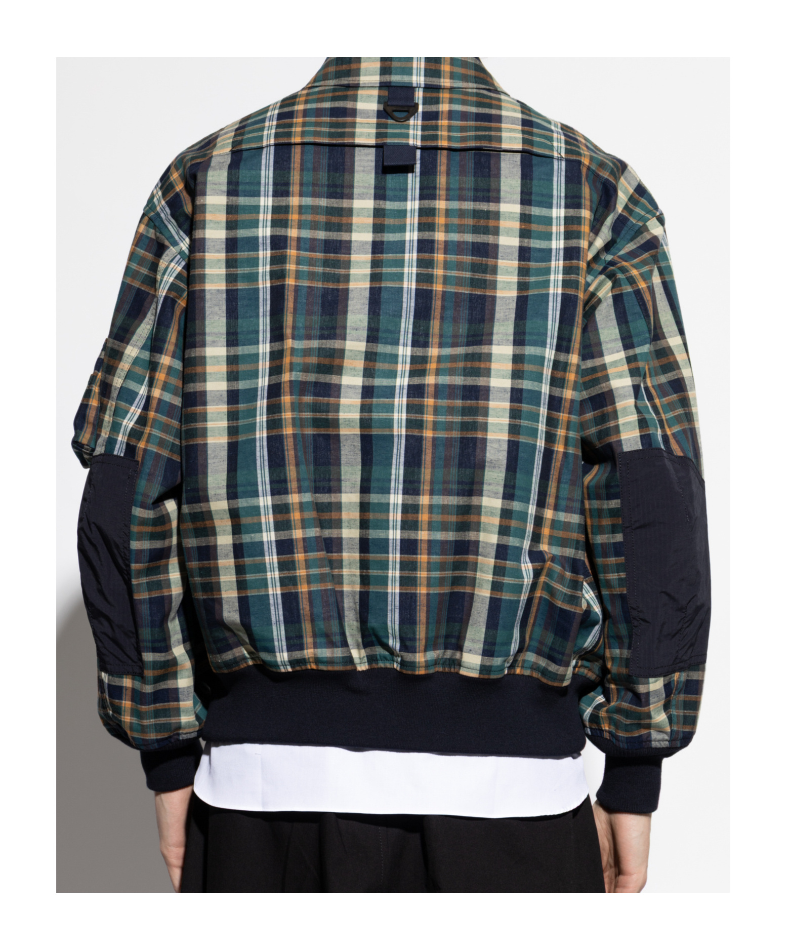 Comme Des Garçons Multicolor Checked Jacket In Black