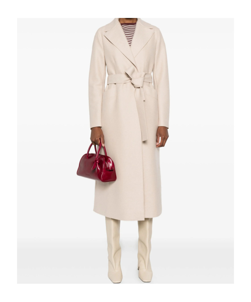 Harris Wharf London Belted Notched-lapels Coat In Brown