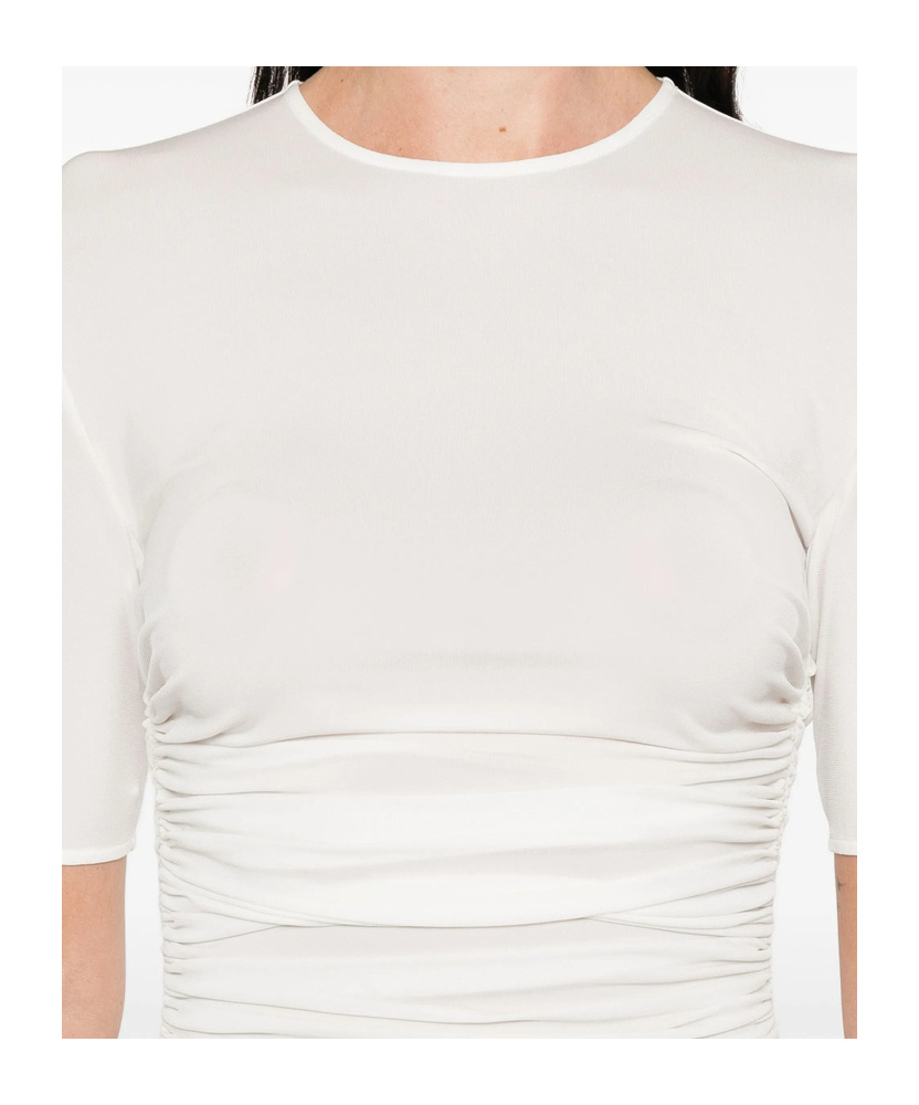 Alaïa Gather Detailed Jersey T-shirt In White