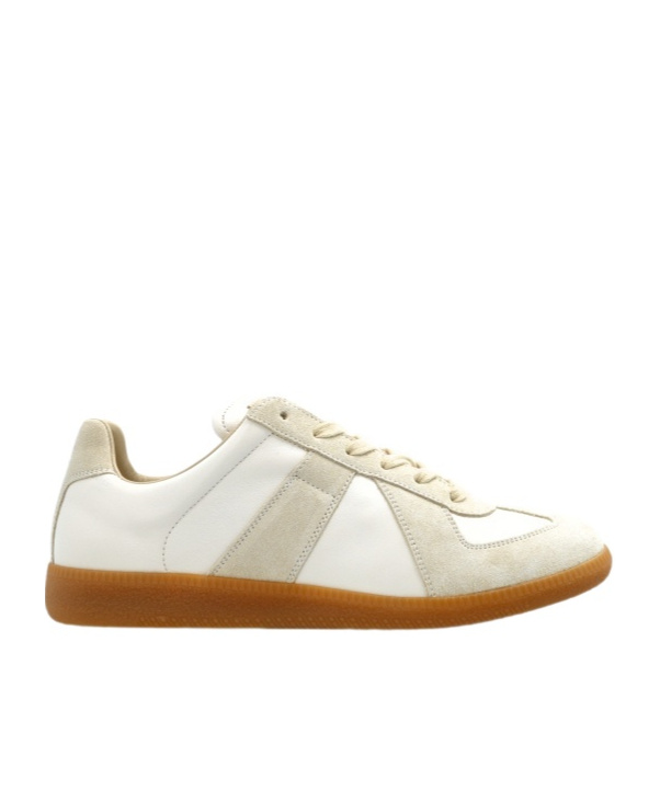 Maison Margiela Replica Sneakers Woman Lace-up Shoes Multicolored Size 7 Calfskin In White