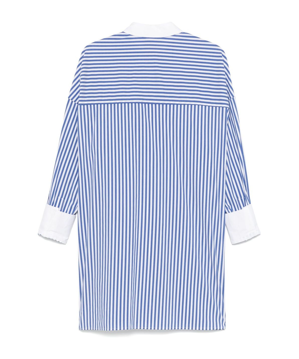 Semicouture Benedicte Striped Cotton Shirt In Blu Bianco