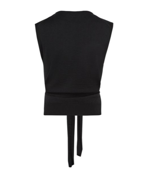 Lemaire Trompe L'oeil Sleeveless Sweater In Black