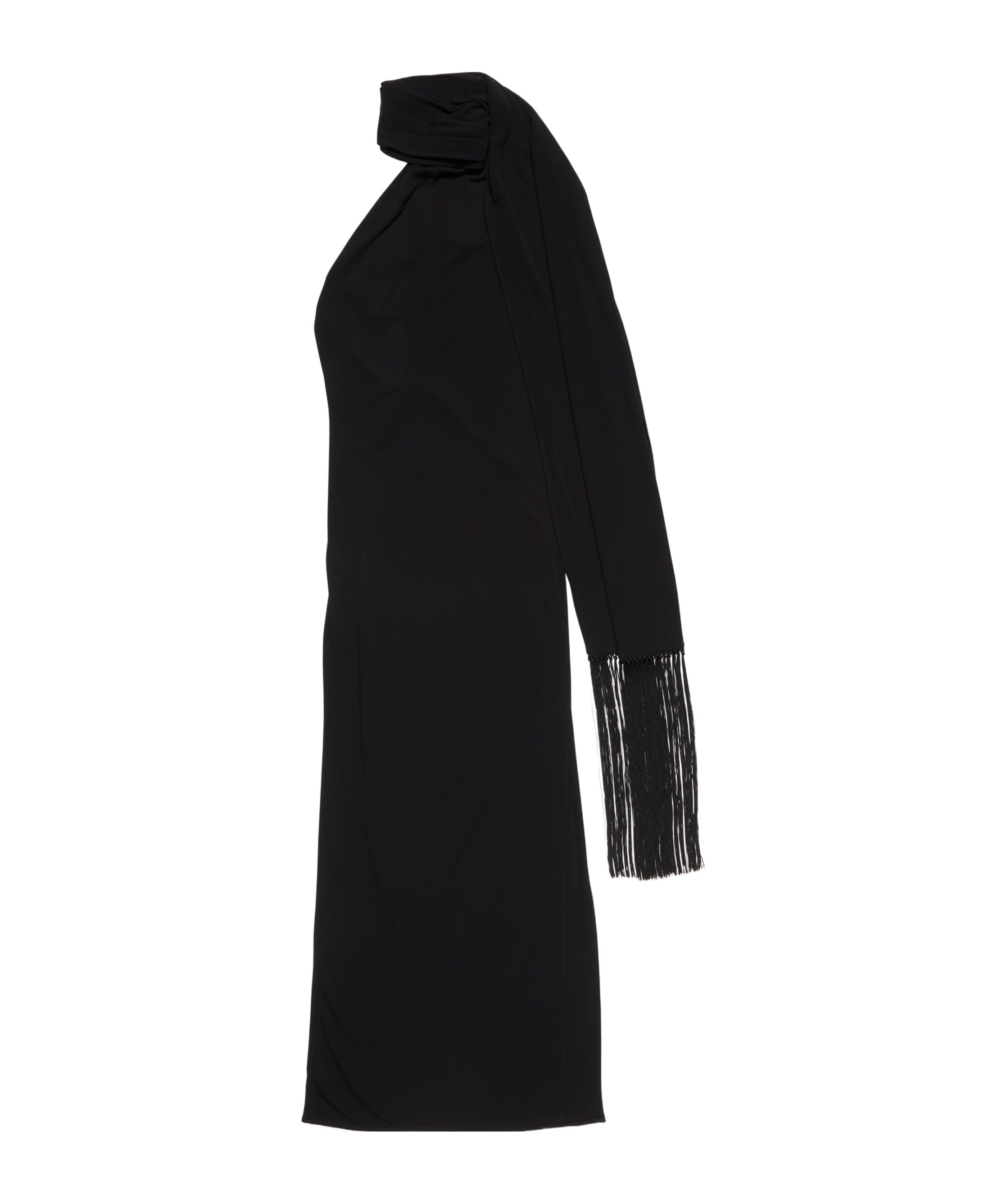 Acne Studios Draped Fringe Dress In Black