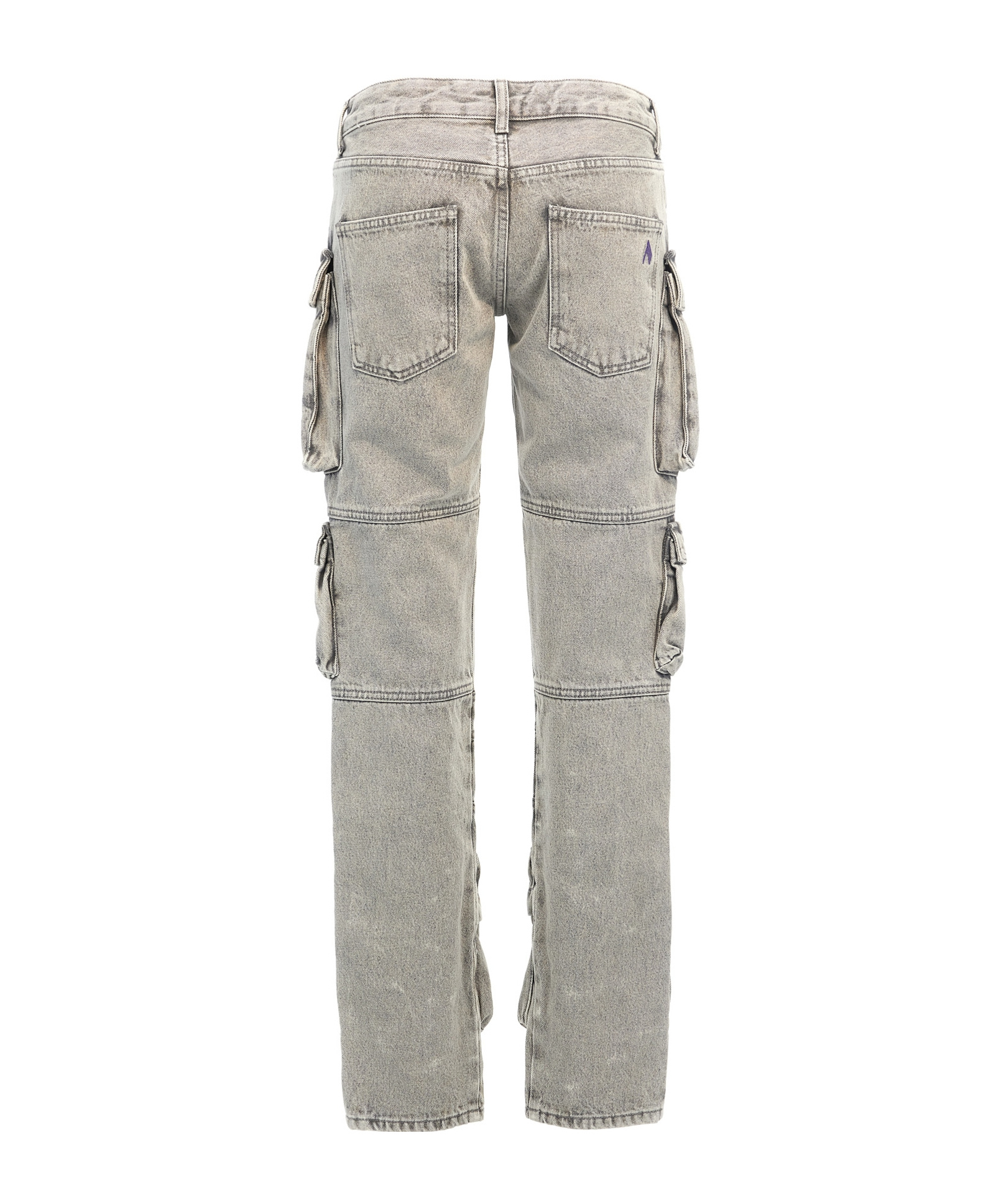 Attico 'essie' Distressed Cargo Trousers With Multiple Pockets In Gray