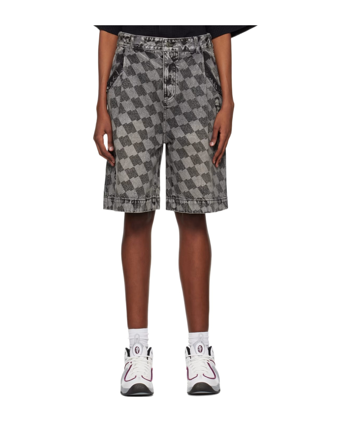 Ader Error Belt-loop Denim Shorts In Multicolor
