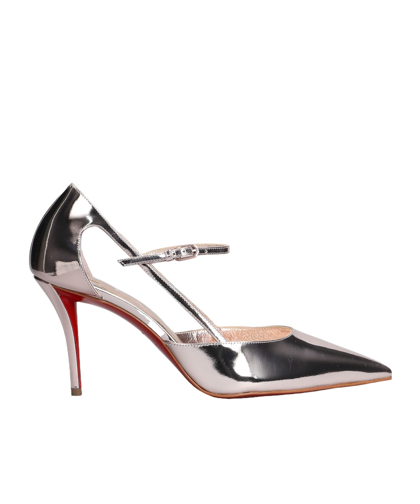 Christian Louboutin Miss Z Strap 80 Leather Slingback Pump In Multicolor