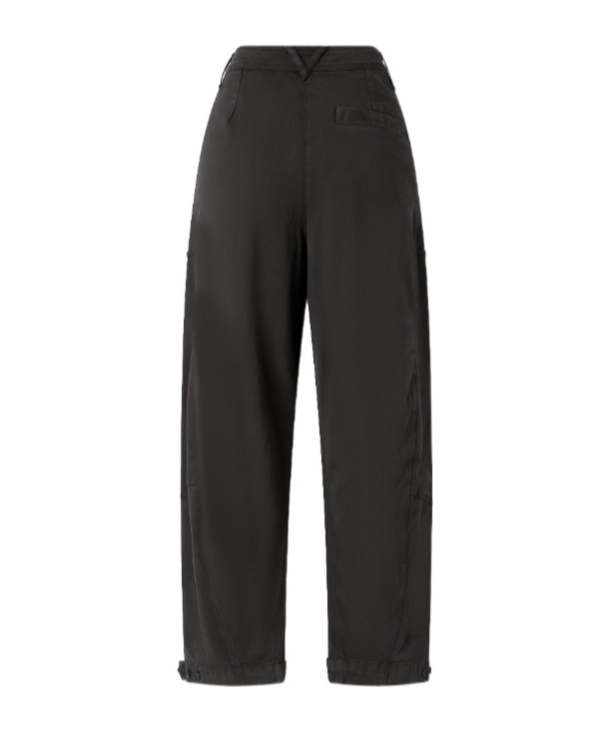 Pinko Brushed Cotton Balloon Trousers In Black