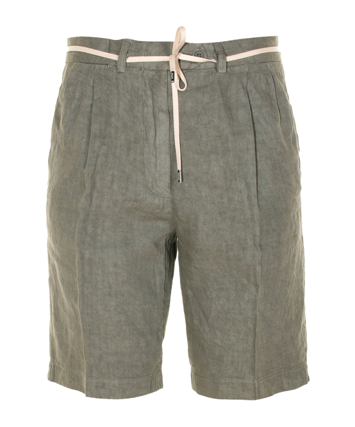 Aspesi Tie-waist Linen Shorts In Gray