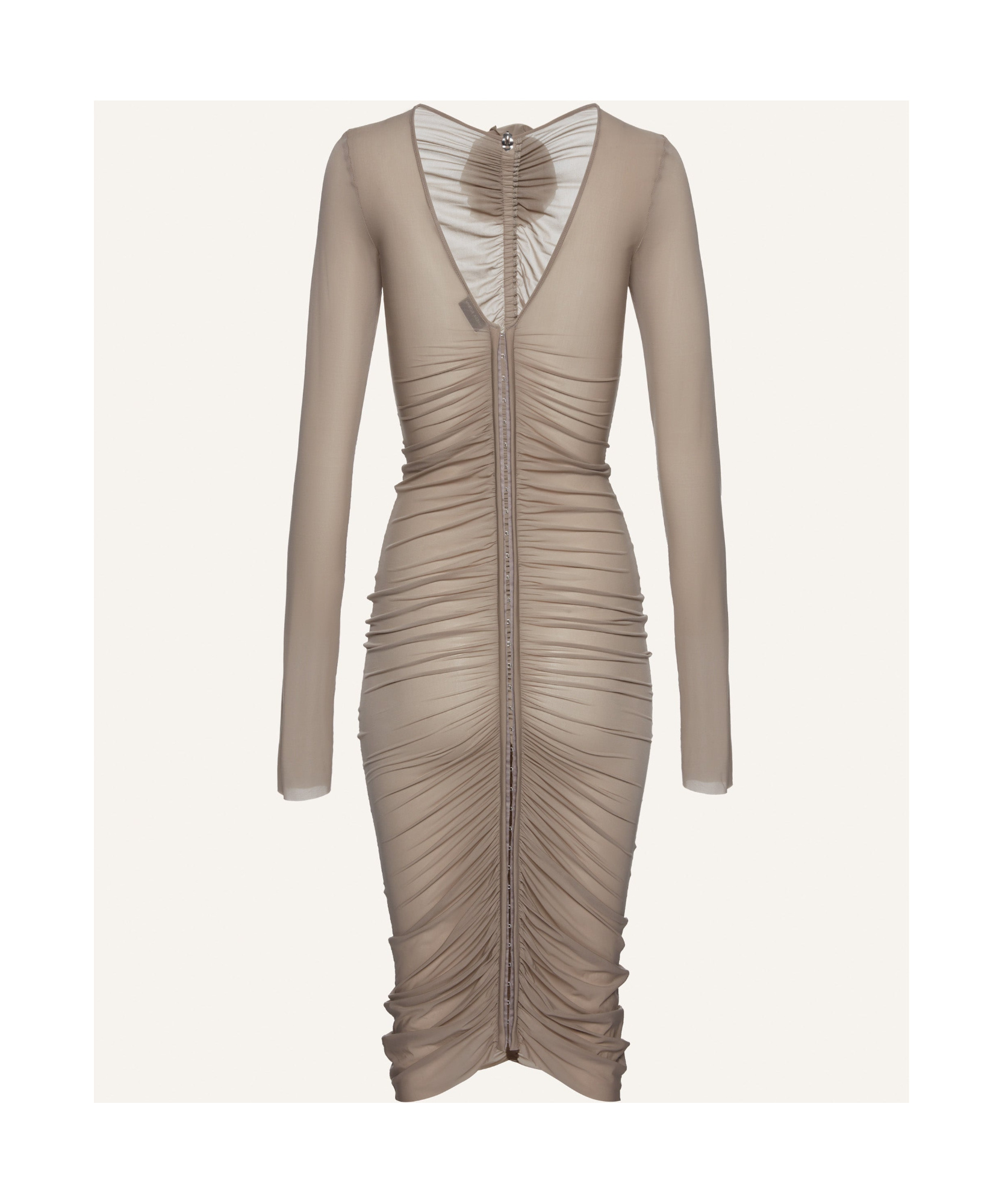 Magda Butrym Ruched Jersey Midi Dress In Nude