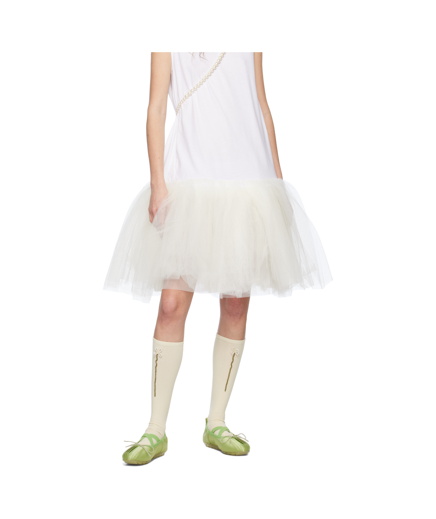 Simone Rocha Green Grip Ballerina Flats In Green