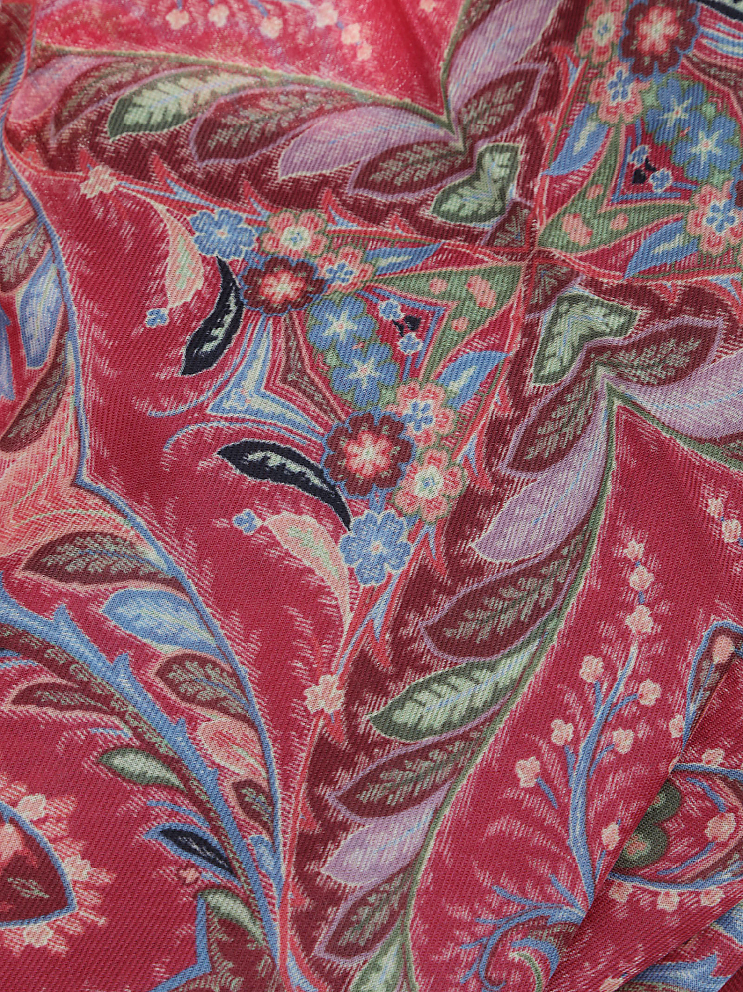 Etro Paisley Printed Frayed Scarf