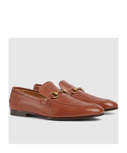 Gucci Jordaan Horse Buckle Loafers In Brown