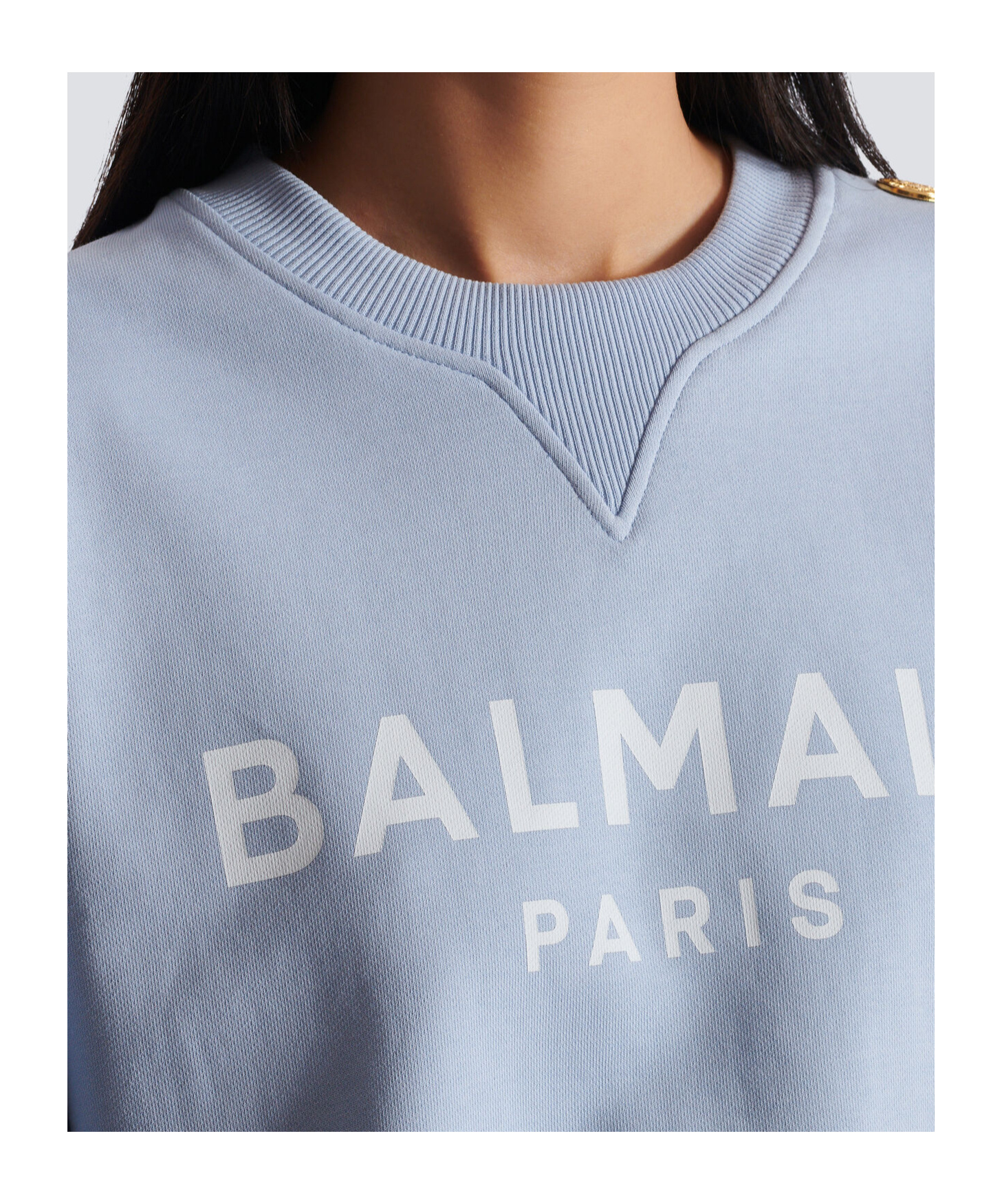 Shop Balmain Printed Paris Sweatshirt In Blue