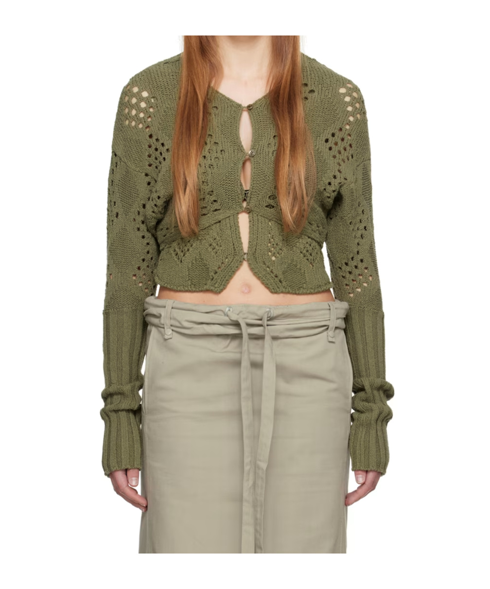 Open Yy Argyle Cardigan In Brown