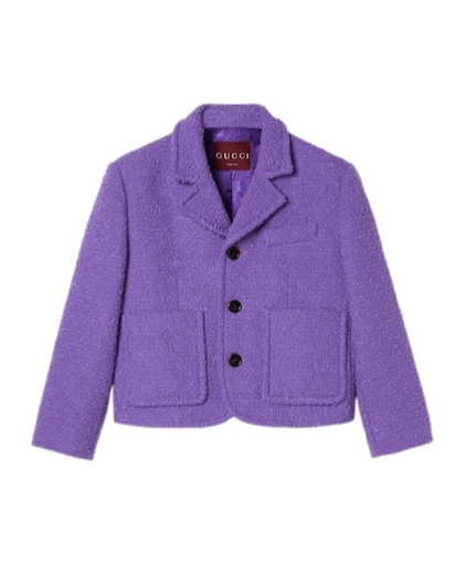 Gucci Wool Cotton Bouclé Jacket In Purple