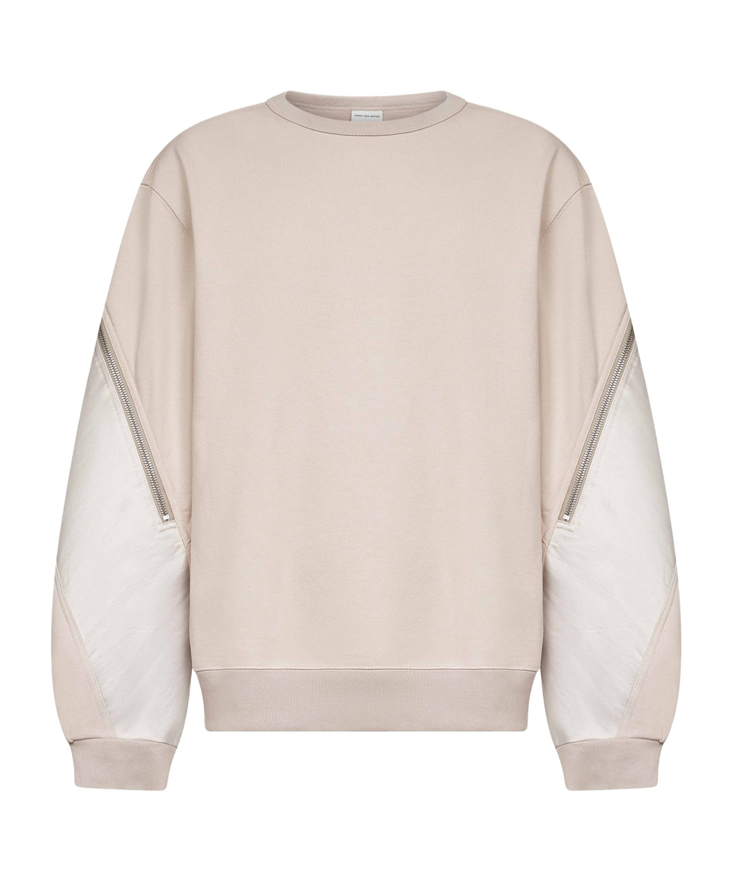 Dries Van Noten Men Pink Contrasting Panels Crewneck Sweatshirt In Neutral