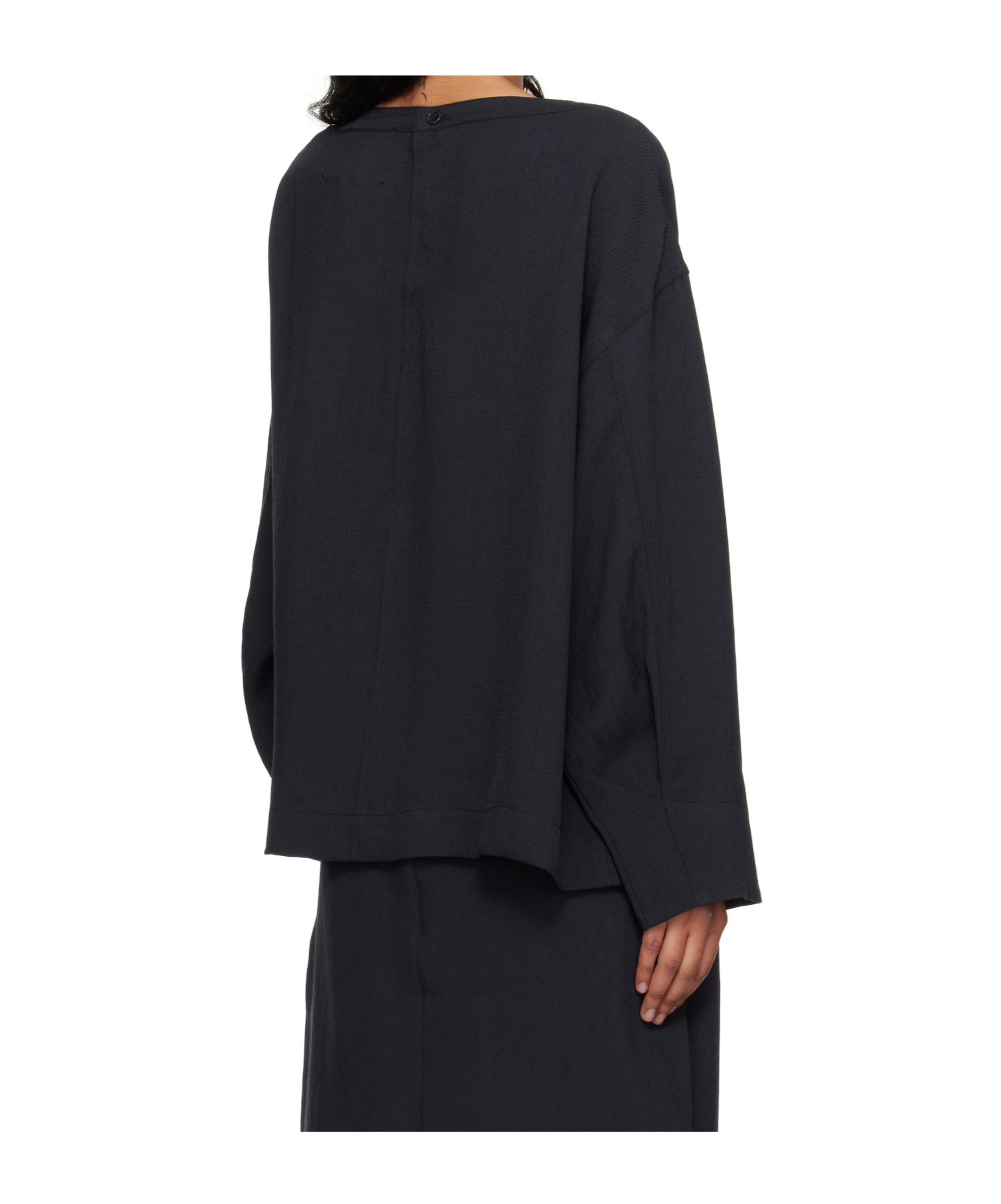 Studio Nicholson Long Sleeve Shirt In Black