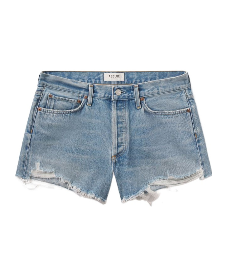 Agolde Ripped Denim Shorts