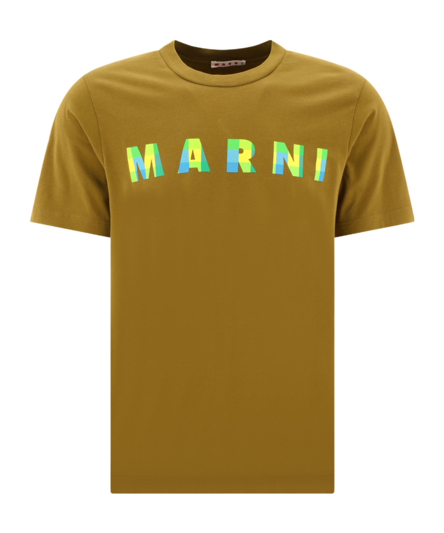 Marni Logo-print Cotton T-shirt In Brown