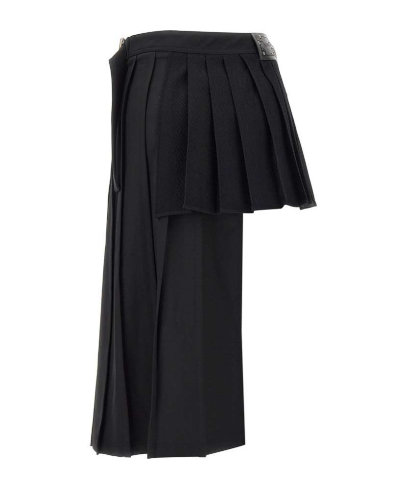 Andersson Bell Double Pleated Midi Skirt In Black