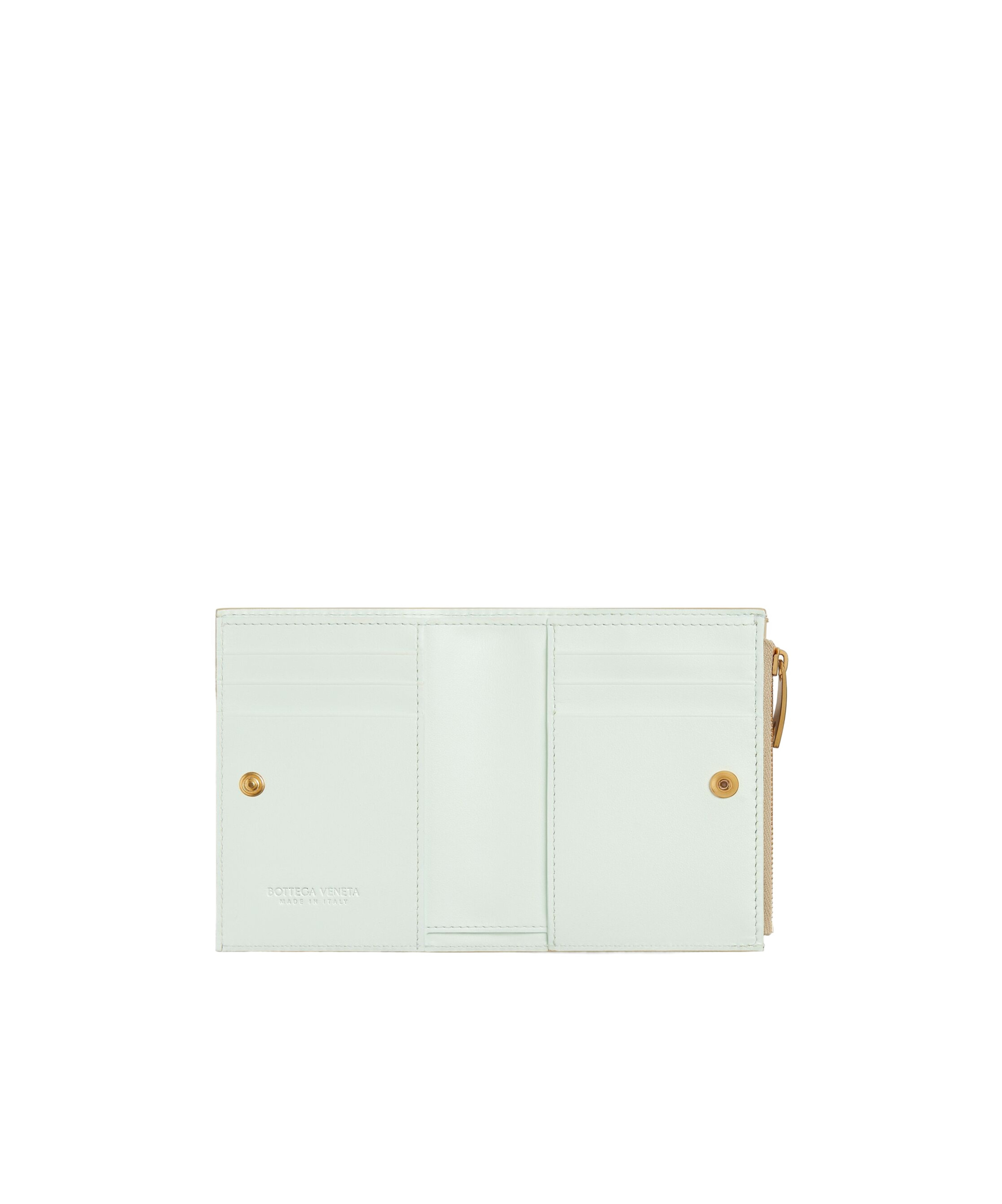 Bottega Veneta Small Double Folding Wallet In Nude