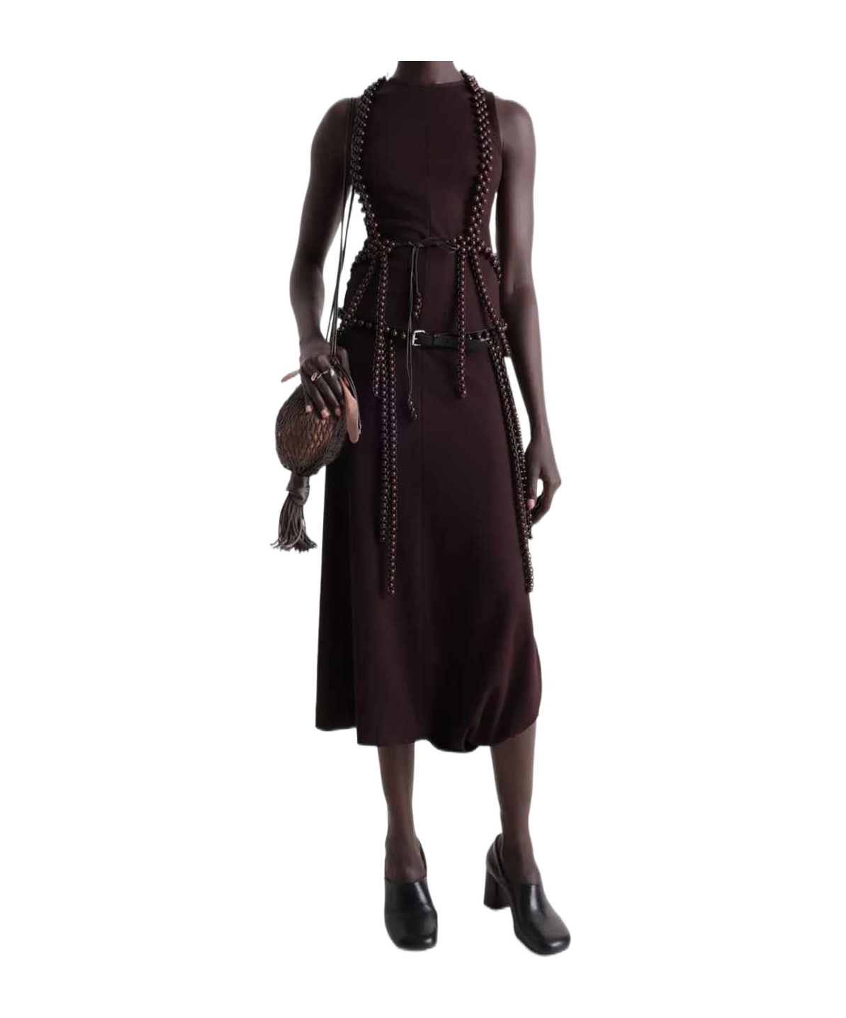 Lemaire Twisted Hem Midi Dress In Black