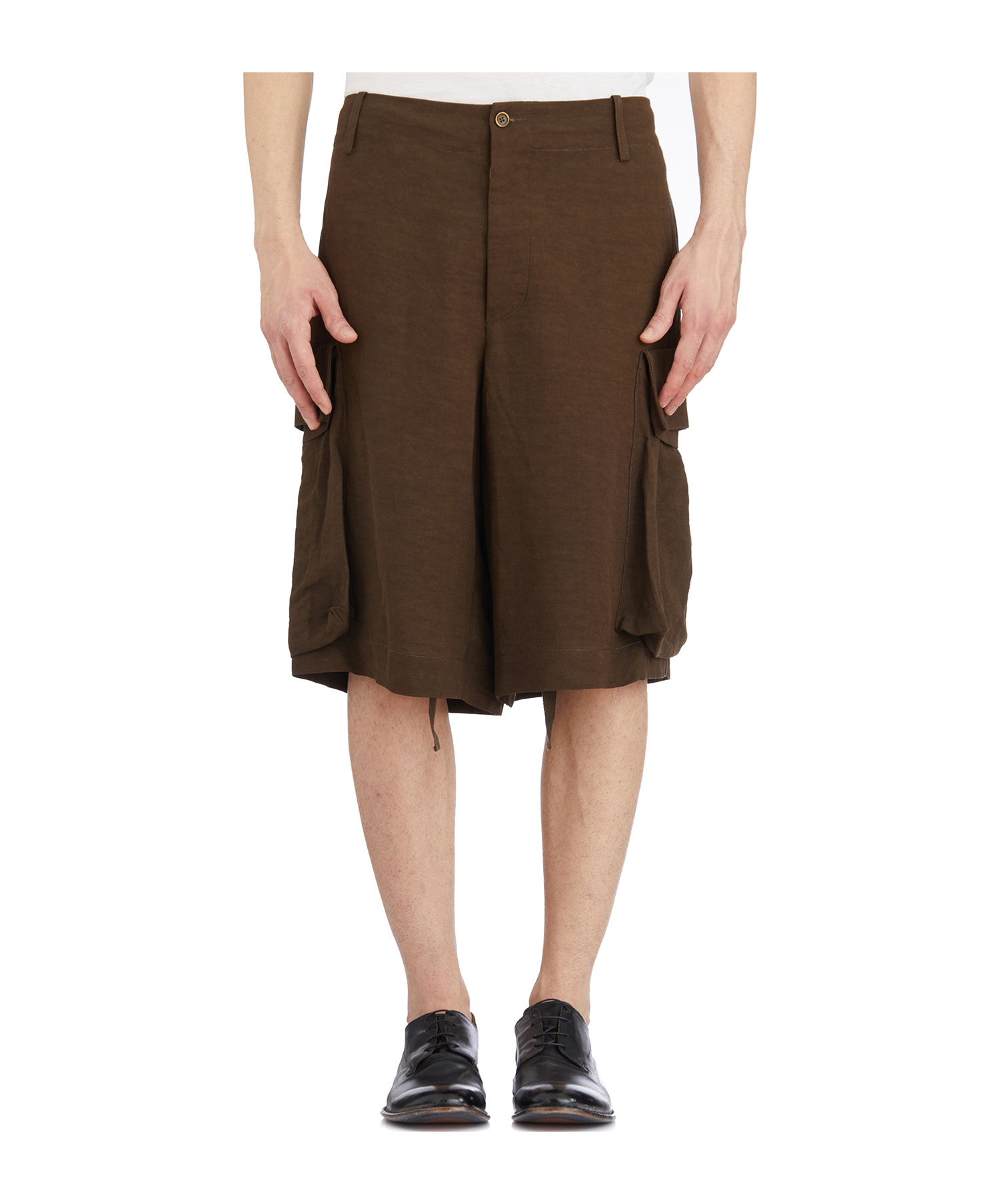 Uma Wang Belt Loops Shorts In Marrone