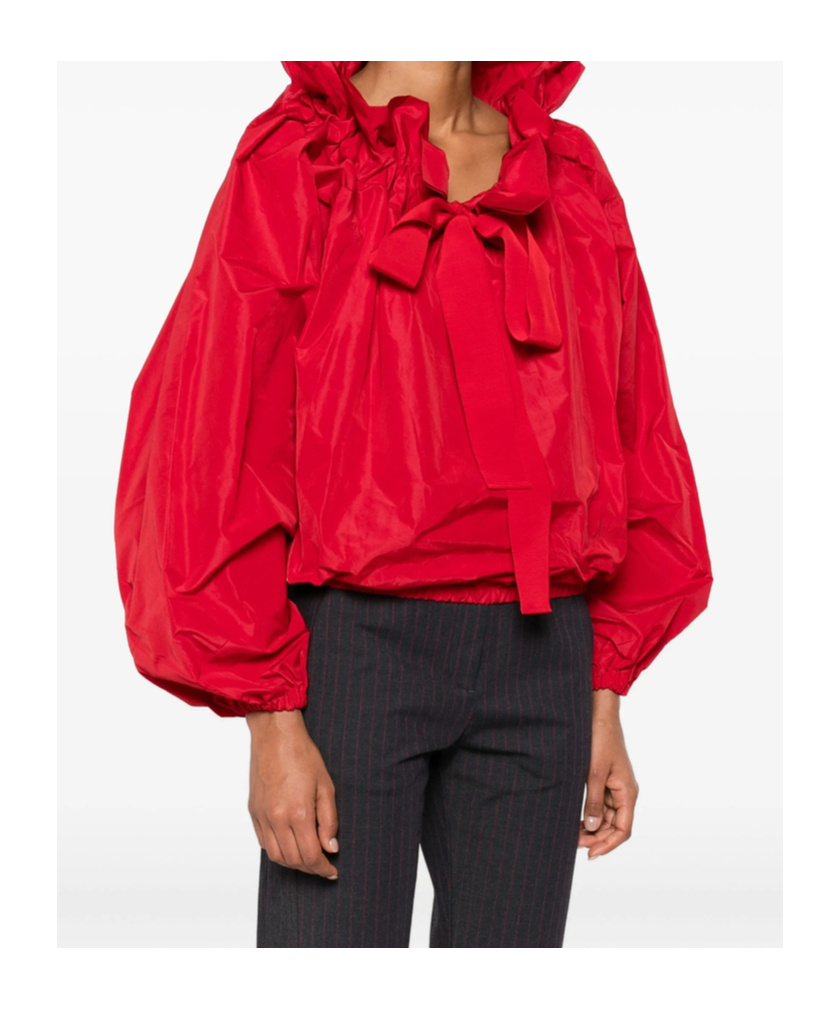 Patou Ruffle-neck Blouse In Red