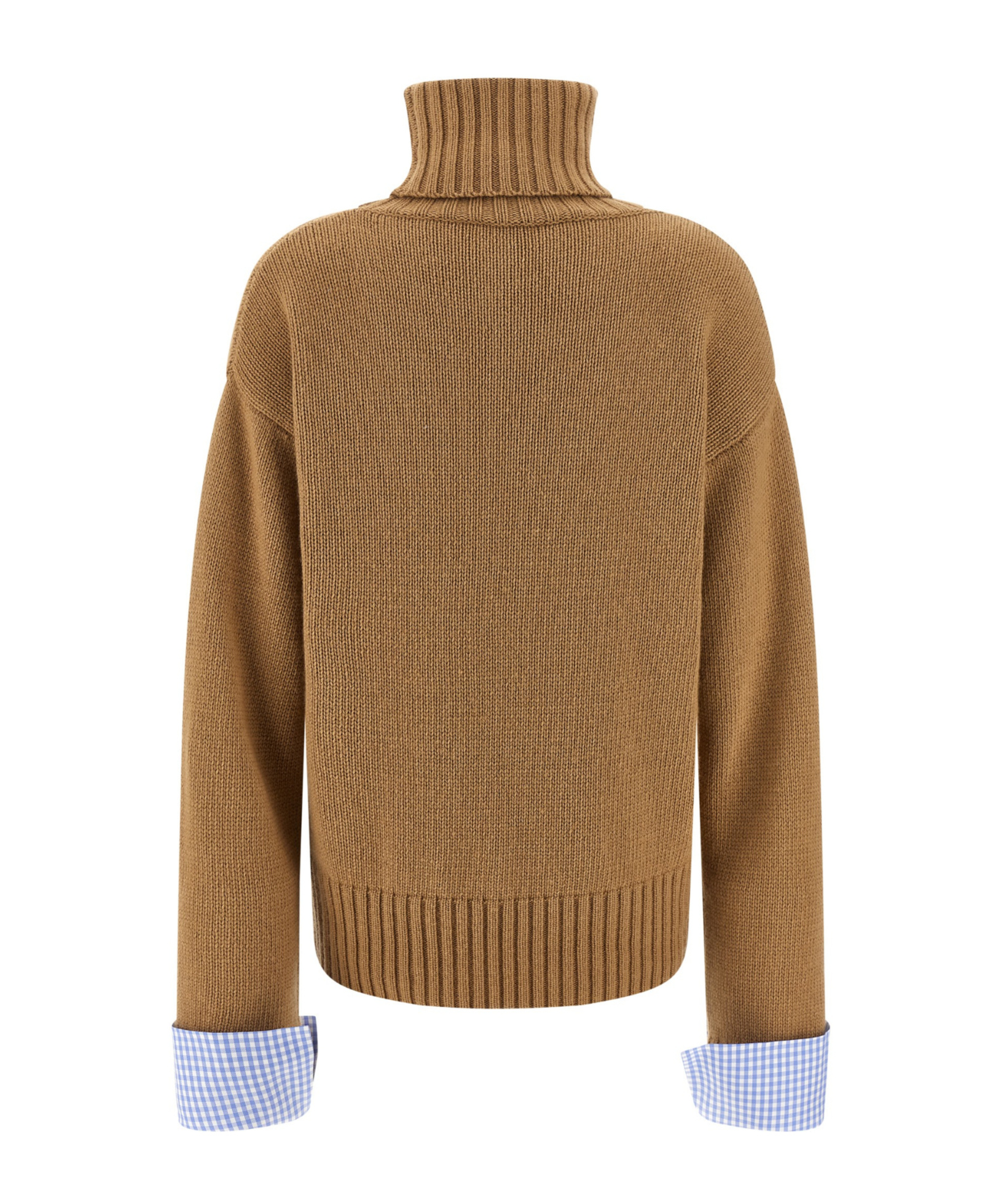 Jejia Vichy Cuffs Sweater In Brown