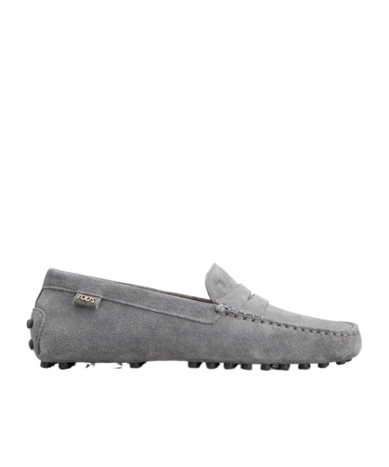 Tod's Round-head Driving Shoes In Gray