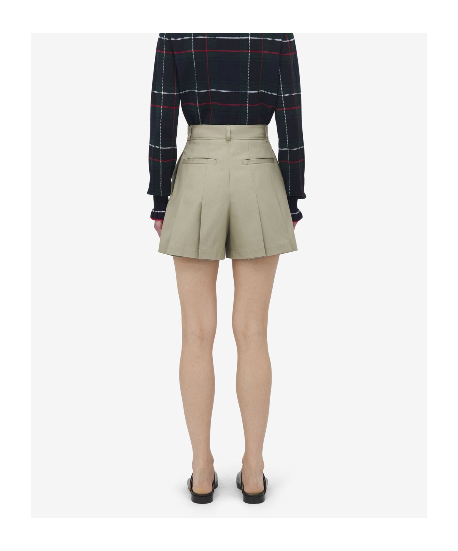 Alexander Mcqueen Pleated Cotton Shorts In Brown