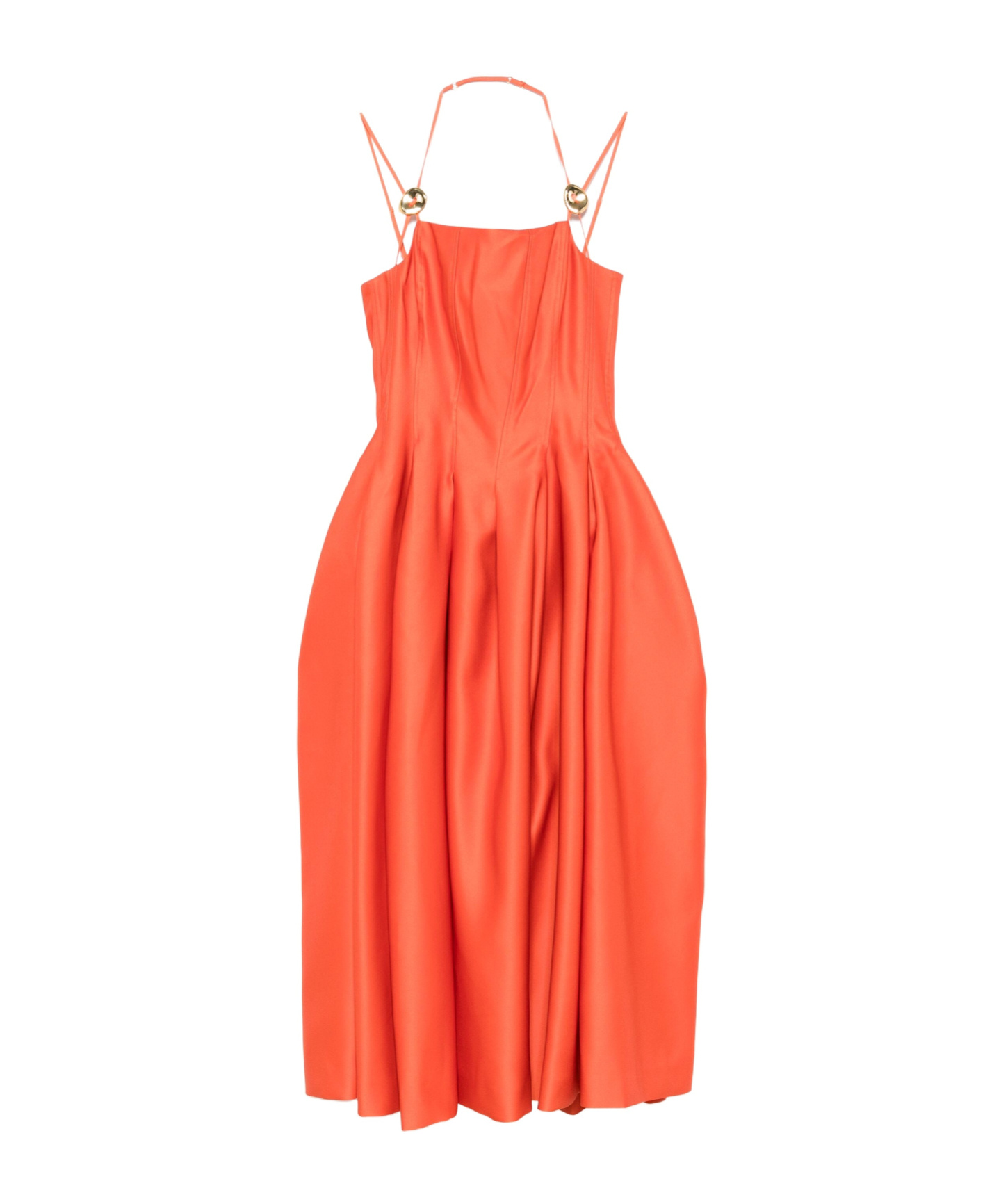 Shop Stine Goya Double-strap Midi Dress In Orange