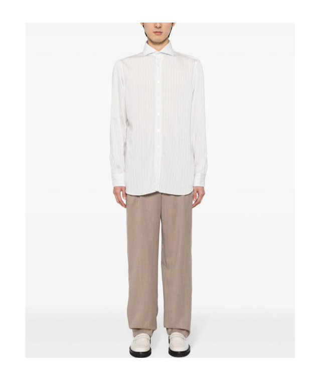 Lardini Striped Button-up Shirt In White