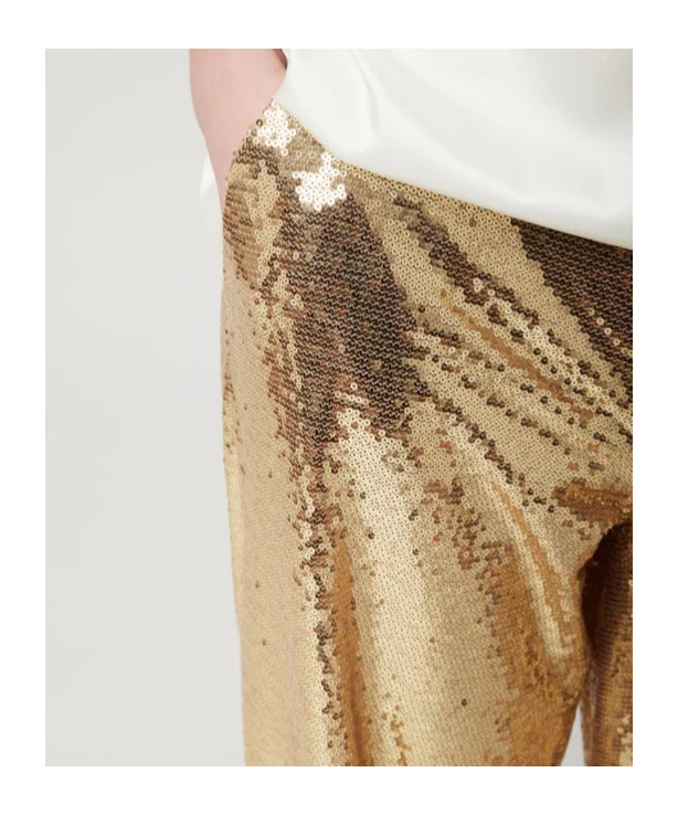 Ermanno Scervino Sequined Casual Pants In Multicolor